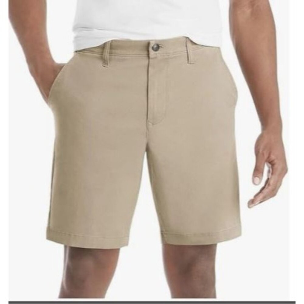 Member's Mark Mens New Everyday Stretch Flat Front Shorts Size 38 Khaki